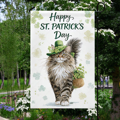 Shineful Gargen Flag 12" x 18" - Shamrock Cat