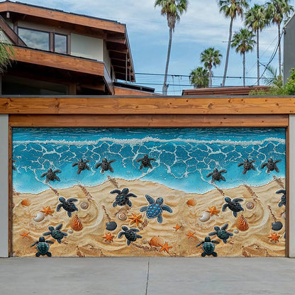 Shineful Garage Door Banner Decoration Sea Turtle Journey