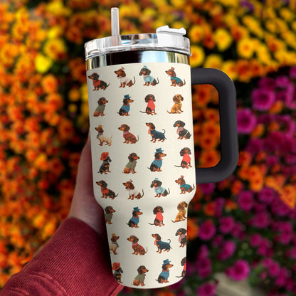 Dachshund 40 Oz Shineful™ Tumbler Multi-Style Wiener Mn8 Black 40Oz