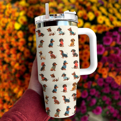 Dachshund 40 Oz Shineful™ Tumbler Multi-Style Wiener Mn8 White 40Oz