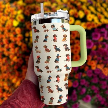 Dachshund 40 Oz Shineful™ Tumbler Multi-Style Wiener Mn8 Green 40Oz