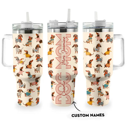 Shineful Tumbler Personalize Dachshund's Mom All Season