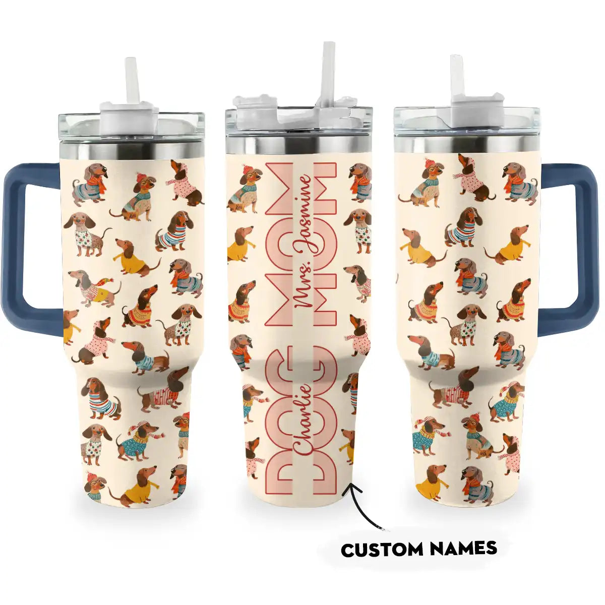Shineful Tumbler Personalize Dachshund's Mom All Season