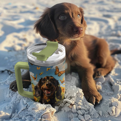 Shineful Tumbler Dachshund In Sunflower Field