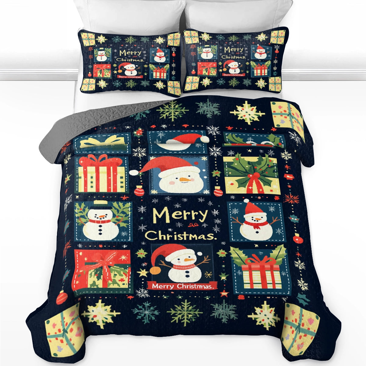 Shineful All Season Quilt 3-Piece Set Jolly Christmas