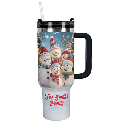Shineful Tumbler Personalized Snowmen Family