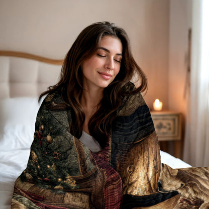 Shineful Quilt 3-Piece Set Golden Retriever Christmas Eve