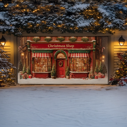 Shineful Garage Door Banner Decoration Christmas Shop Village Glow