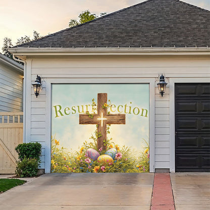 Shineful Garage Door Banner Decoration Resurrection Cross