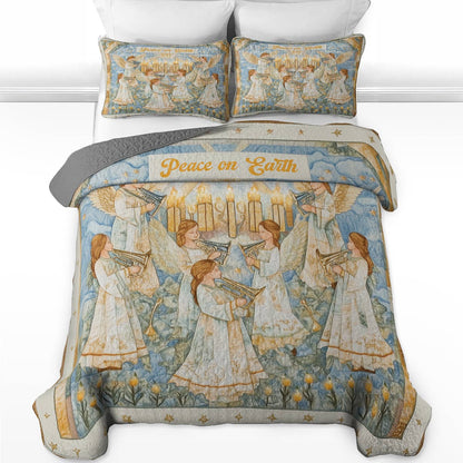 Shineful All Season Quilt 3-Piece Set - Peace On Earth Angel Choir