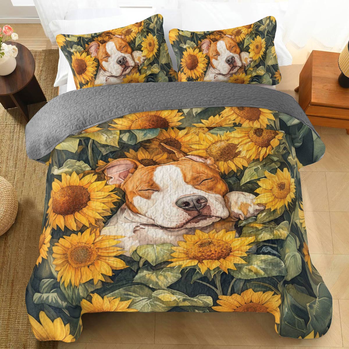 Shineful All Season Quilt 3-Piece Set Sleeping Bulldog