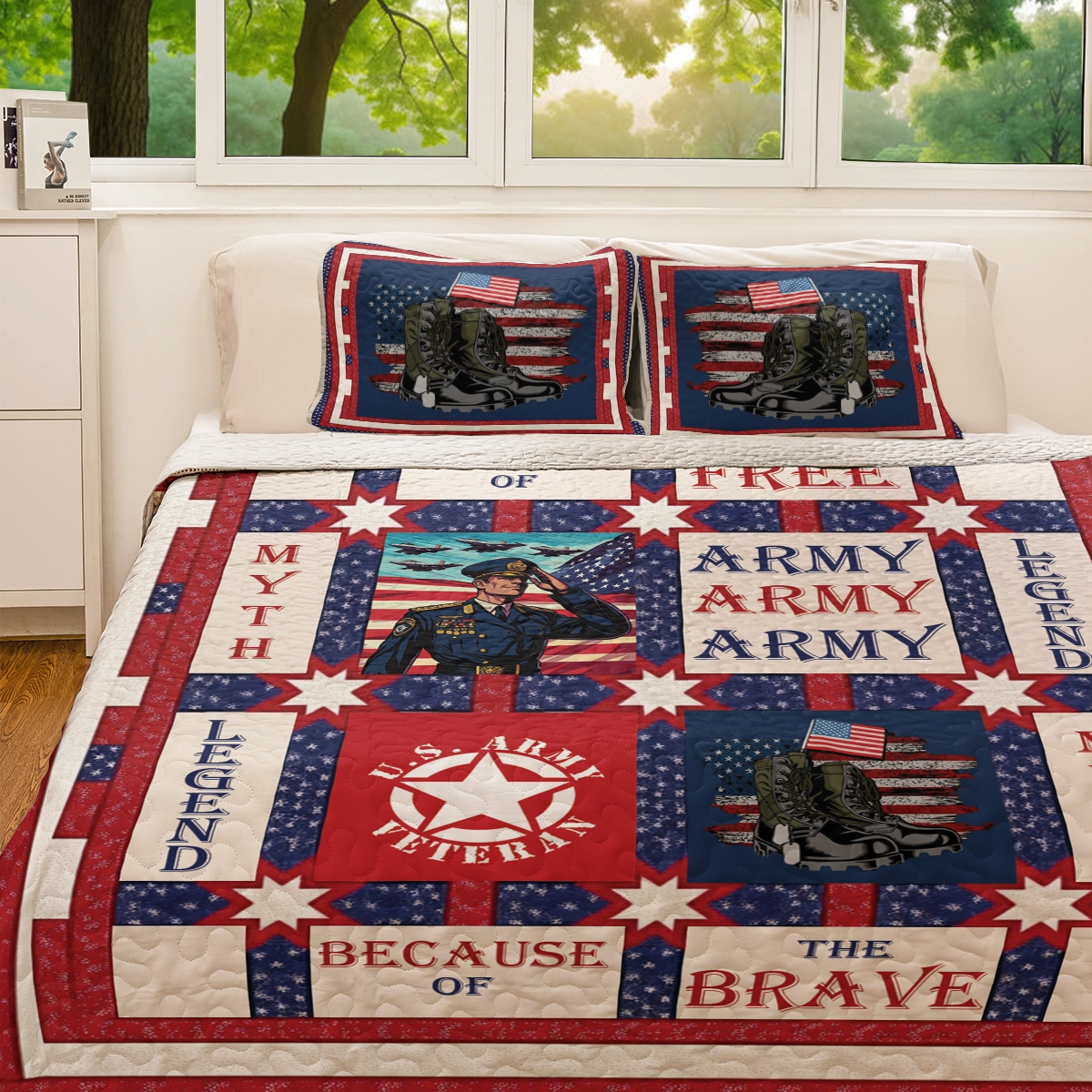 Shineful All Season Quilt 3-Piece Set - Veteran Home Of The Brave