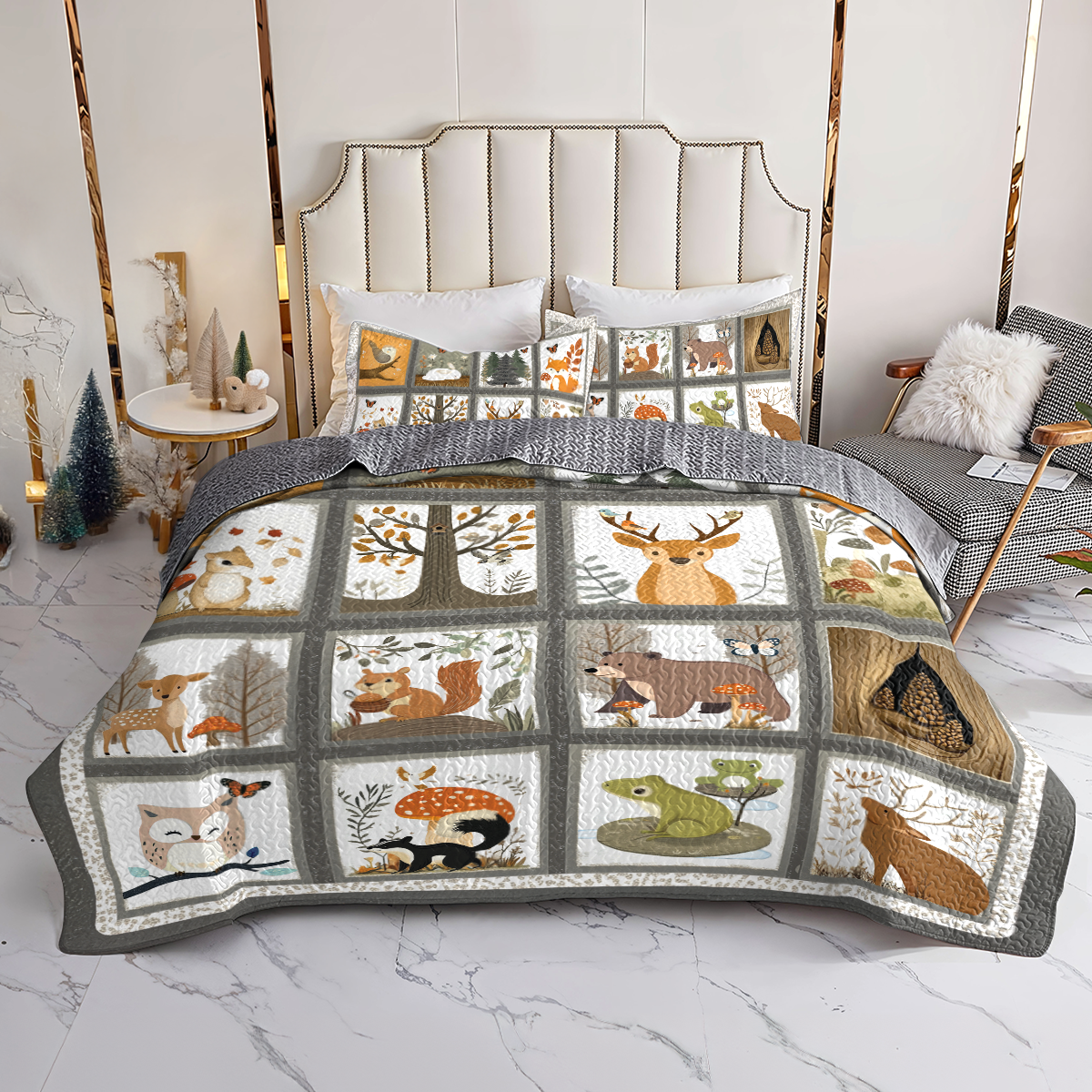 Shineful All Season Quilt 3-Piece Set Woodland Friends