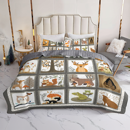 Shineful All Season Quilt 3-Piece Set Woodland Friends