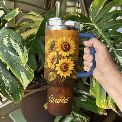 Shineful Tumbler Personalized Sunflower Beautiful Gracefully