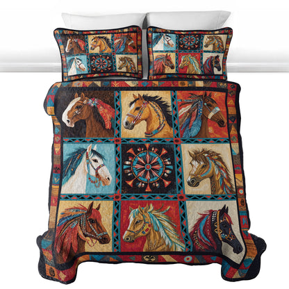 Shineful All Season Quilt 3-Piece Set Feather Journey