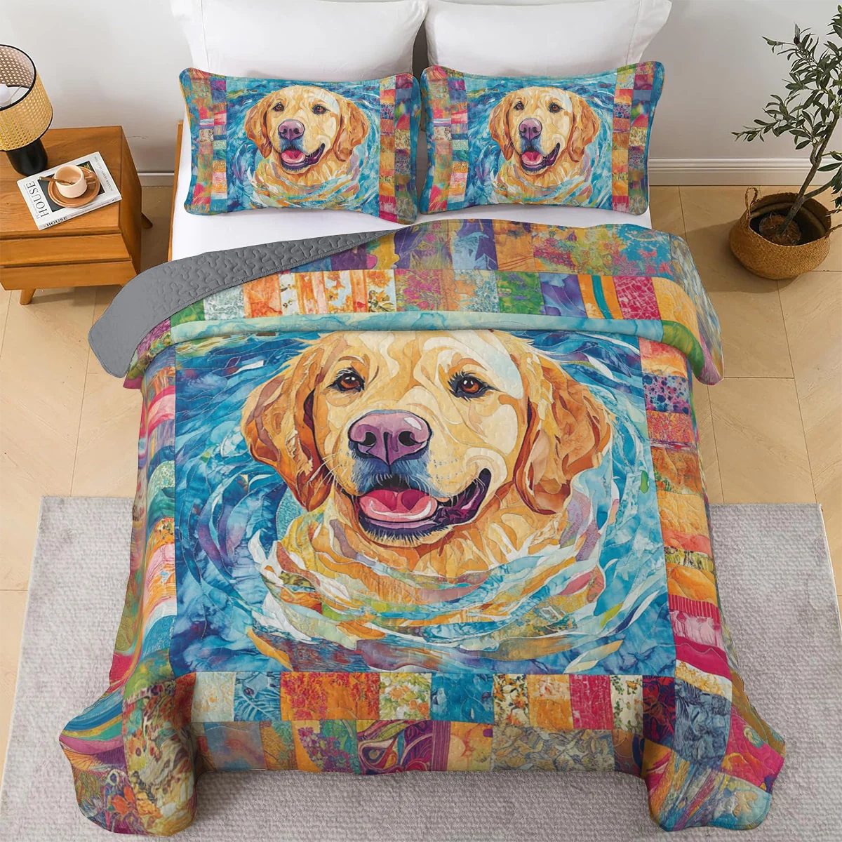 Shineful All Season Quilt 3-Piece Set Labrador Waves