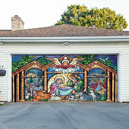 Shineful Garage Door Banner Decoration Holy Night