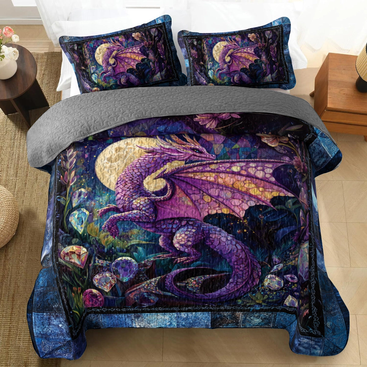 Shineful All Season Quilt 3-Piece Set Celestial Dragon Haven