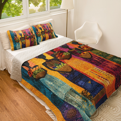 Shineful All Season Quilt 3-Piece Set Traditional Black Women