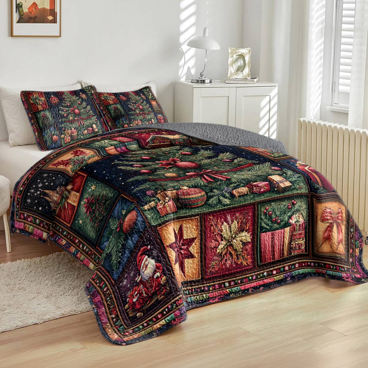 Shineful All Season Quilt 3-Piece Set Christmas Tree