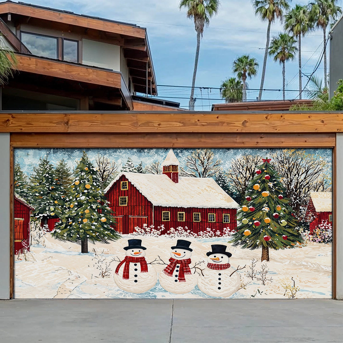 Shineful Garage Door Banner Decoration - Country Christmas Charm