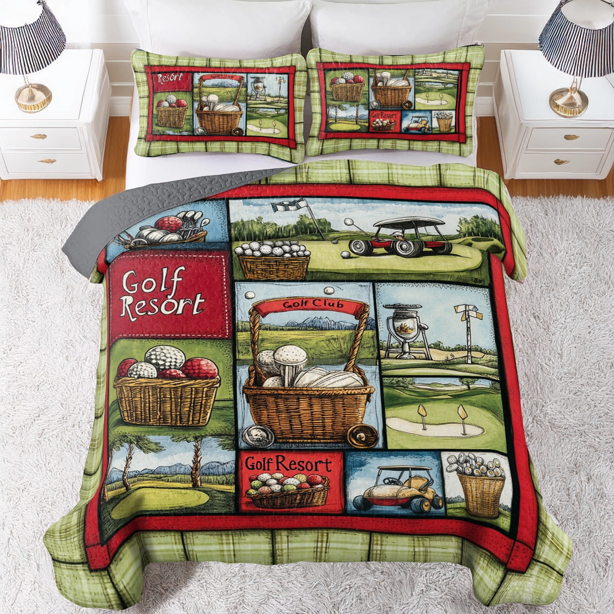 Shineful All Season Quilt 3-Piece Set Golf Beautiful Dreams