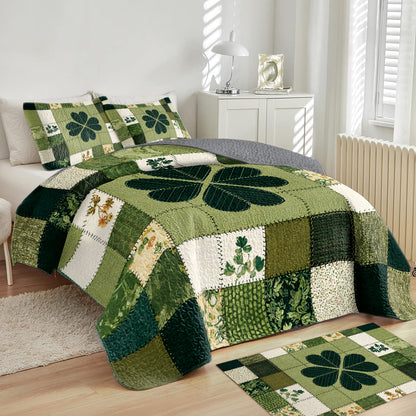 Shineful All Season Quilt 3-Piece Set Lucky Clover