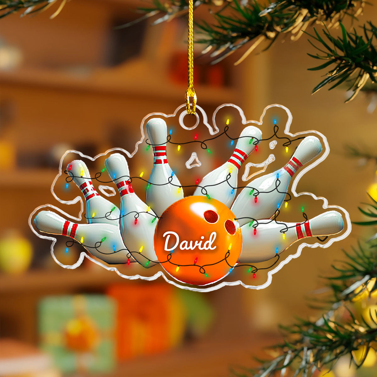 Shineful 2D Acrylic Ornament - Personalized Bowling Collection