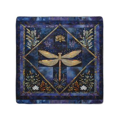 Shineful All Season Quilt 3-Piece Set Golden Dragonfly Transformation