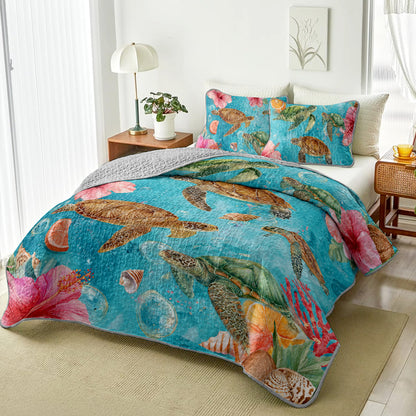 Shineful All Season Quilt 3-Piece Set Ocean Drift