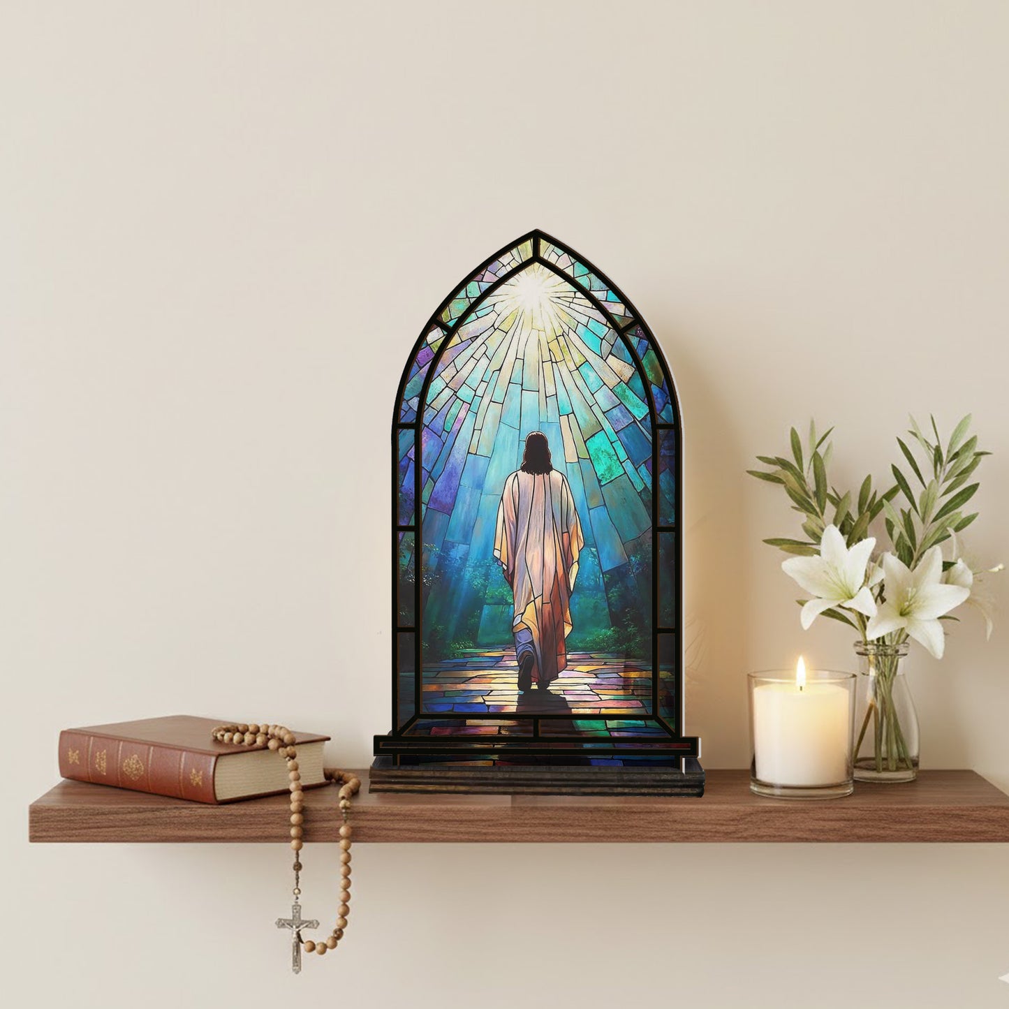 Shineful Suncatcher Candle Holder Walk With Him
