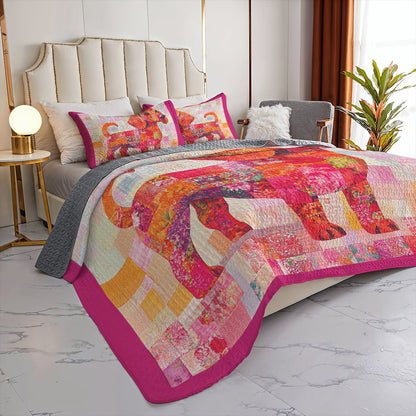 Shineful All Season Quilt 3-Piece Set Playful Puppy Patchwork