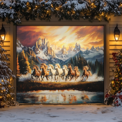 Shineful Garage Door Banner Decoration Freedom Run
