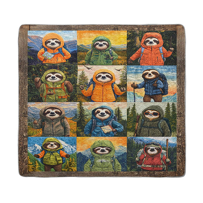 Shineful All Season Quilt 3-Piece Set Wilderness Sloth Hikers