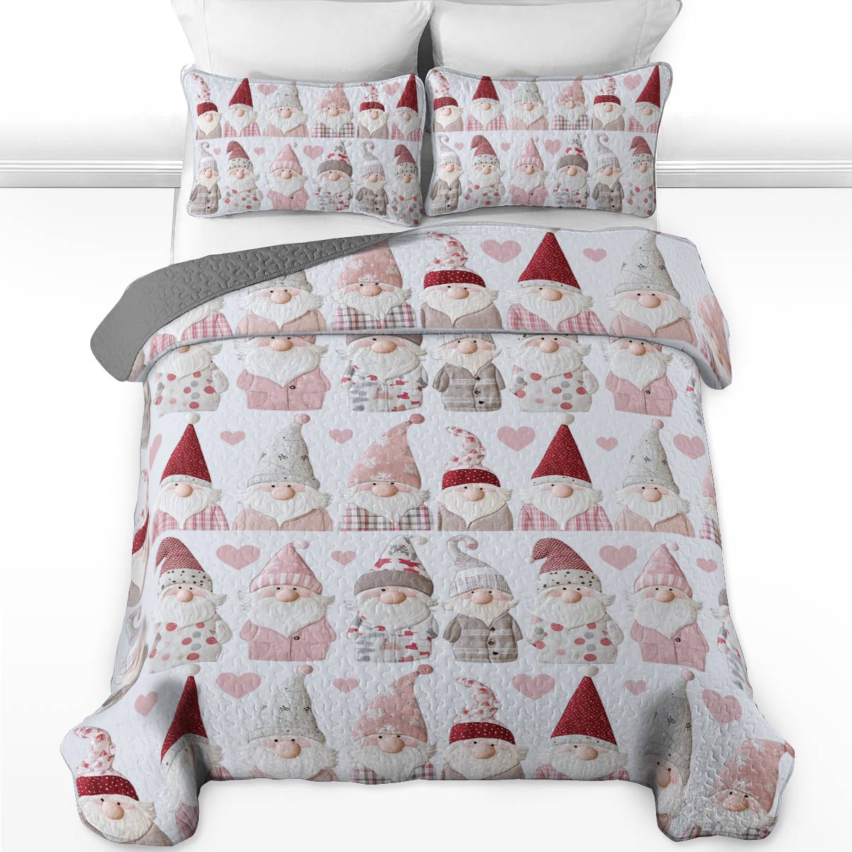 Shineful All Season Quilt 3-Piece Set Pretty Gnomes