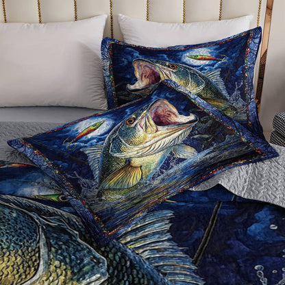 Shineful All Season Quilt 3-Piece Set Stateliness Largemouth Bass