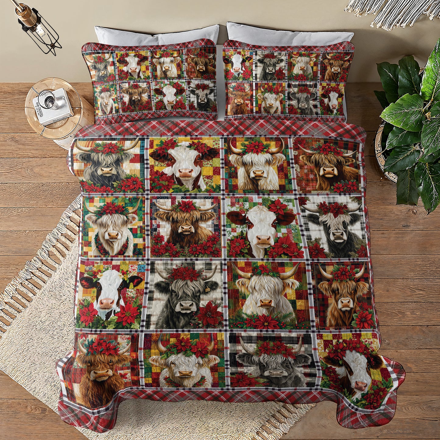 Shineful All Season Quilt 3-Piece Set - Mooey Christmas Quilt
