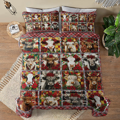 Shineful All Season Quilt 3-Piece Set - Mooey Christmas Quilt