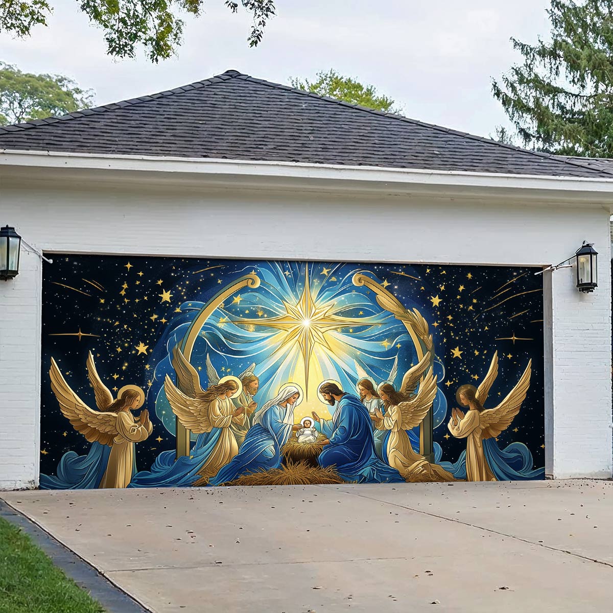 Shineful Garage Door Banner Decoration Sacred Moment