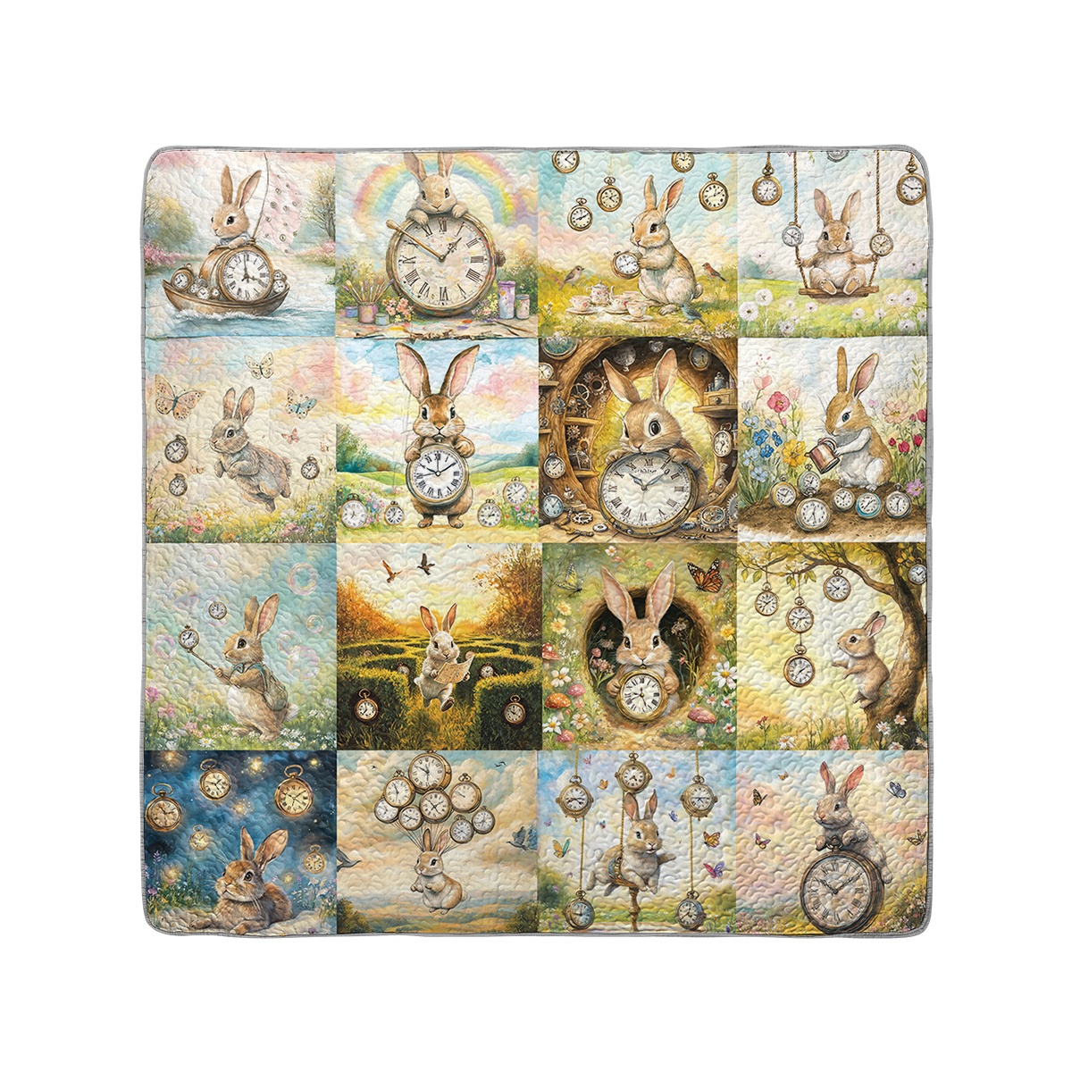 Shineful All Season Quilt 3-Piece Set Time Hoppers Rabbit