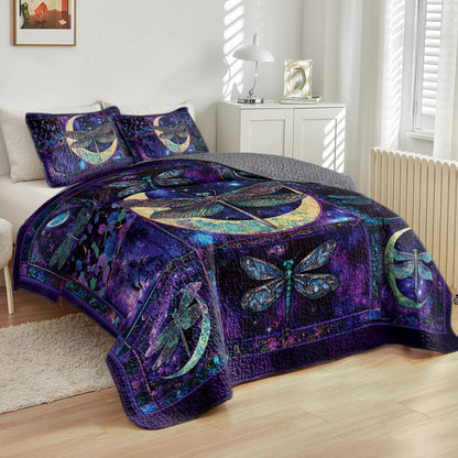 Shineful All Season Quilt 3-Piece Set Mystic Dragonfly