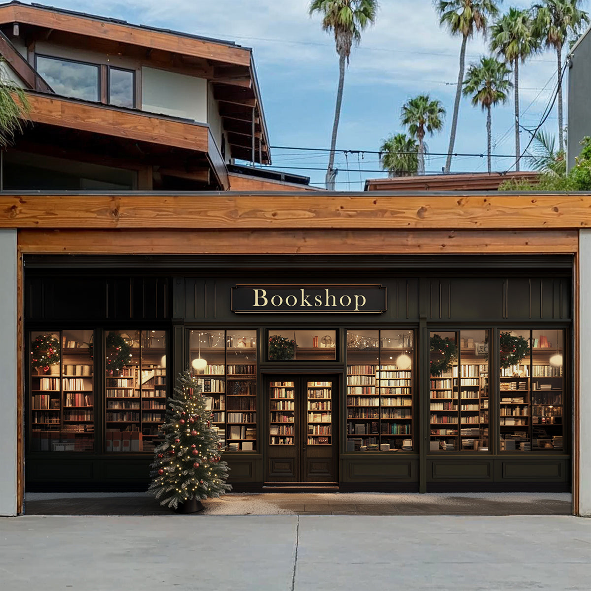 Shineful Garage Door Banner Decoration Personalized Christmas Bookshop