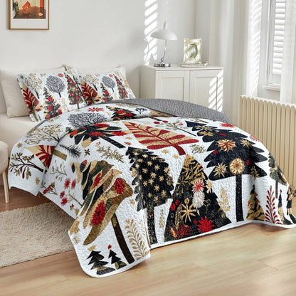 Shineful All Season Quilt 3-Piece Set Enchanting Christmas Tree