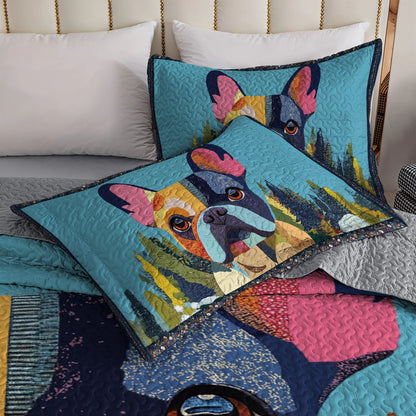 Shineful All Season Quilt 3-Piece Set - French Bulldog Artistic Retreat