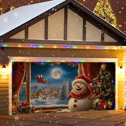 Shineful Garage Door Banner Decoration - Santa's Night View