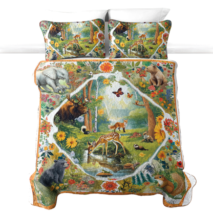 Shineful All Season Quilt 3-Piece Set Enchanted Woodland Senerity