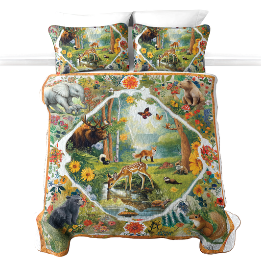 Shineful All Season Quilt 3-Piece Set Enchanted Woodland Senerity