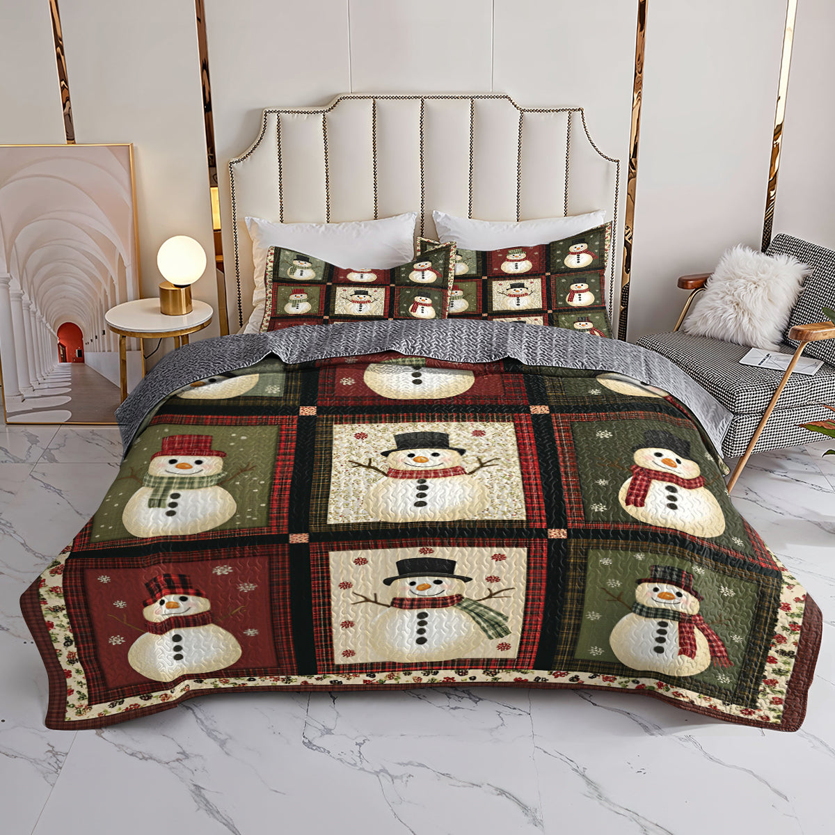 Shineful All Season Quilt 3-Piece Set Christmas Snowy Crews
