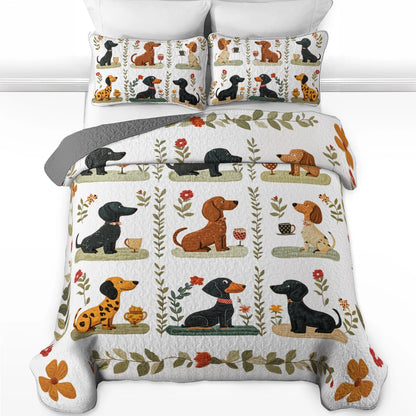 Shineful All Season Quilt 3-Piece Set Wagging Tails